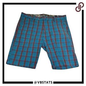 David Smith 36W x 9IS Blue/Orange Plaid Short